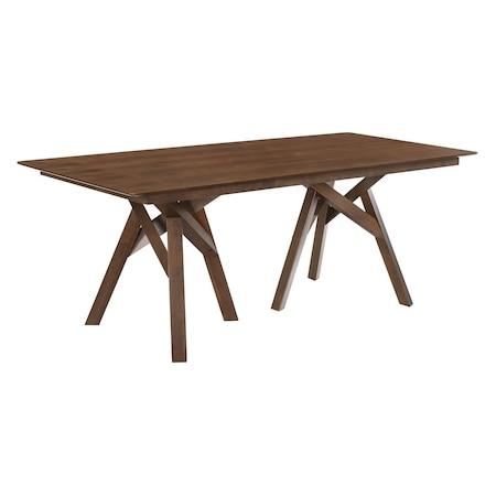 Armen Living Cortina 79" Mid-Century Modern Walnut Wood Dining Table with Walnut Legs LCCODIWA